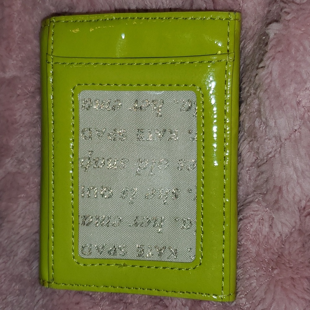 Kate Spade Sour Apple Green Patton Leather Wallet - Picture 8 of 17